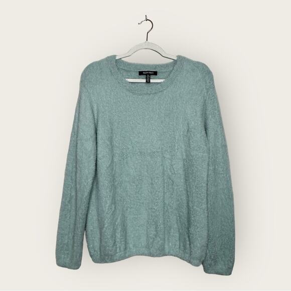 EUC | Ellen Tracy | Fuzzy Pullover Crew Sweater | Mint Green | XL - Picture 1 of 9